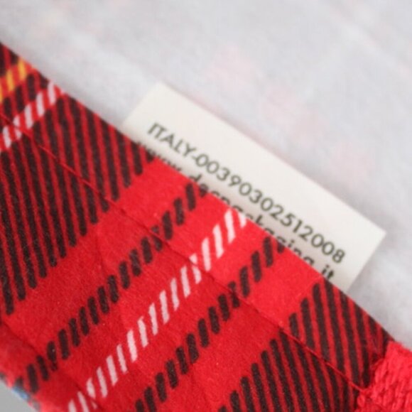 DOLCE & GABBANA D&G Logo Authentic Red Felt Tartan Plaid Tote Hand Bag - Picture 5 of 7